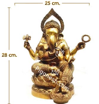 Ganesha Bestows (sits on a lotus)