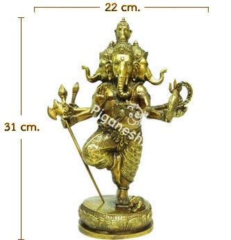Ganesha 4 heads and 8 hands