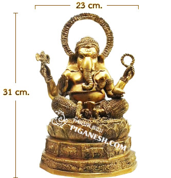 Ganesha Bestows (12 zodiac pedestal)