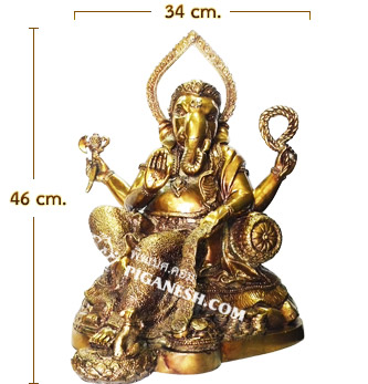 Ganesha Sits on top of money & gold