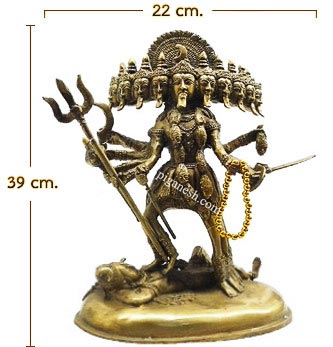 Kali 10 heads and 10 hands