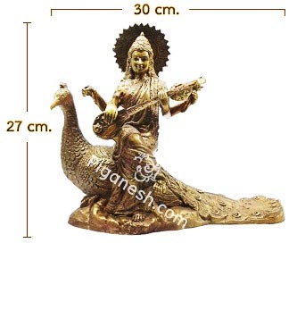 Saraswati Plays a veena (rides on a swan)